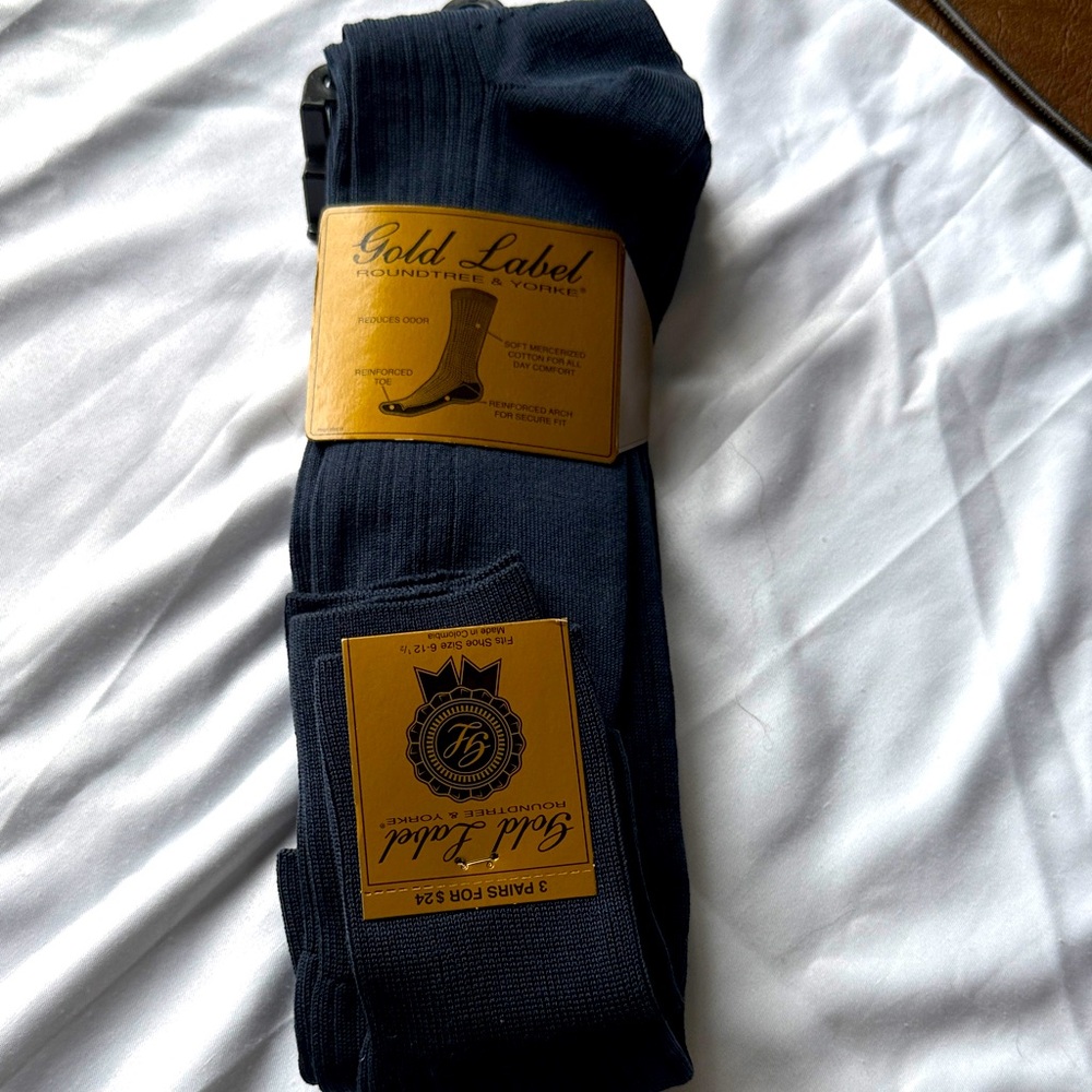 Gold Label Navy Dress Socks for Men